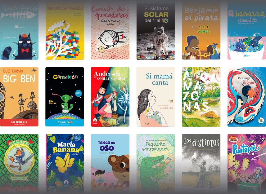 Collage de portadas de libros de la colección MakeMake