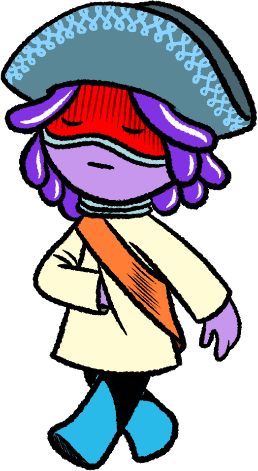 Personaje ilustrado de MakeMake junto a la reseña